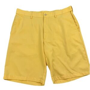 Pro Tour CoolPlay Golf Shorts Mens 34 Yellow Excellent Flat Front Performance